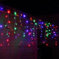 Xmas гірлянда LED 120 3.3Line Short curtain(Бурпурки/Бахрома) M-1 RGB 5М Вул.+з'єдн.Білий (16)