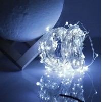 Гирлянда на батарейках 5m, 3 AA, цвет ламп белый-холодный