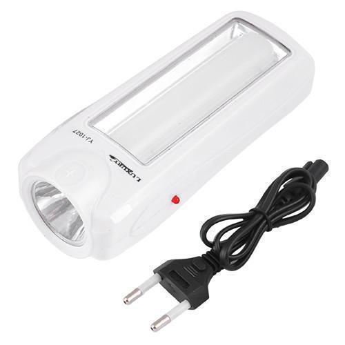 Ліхтар Luxury 1027, 1W+9SMD, вбудований акумулятор, ЗУ 220V
