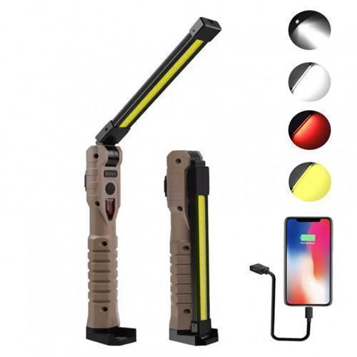 Ліхтар WORKLIGHT WL-08-XPE+COB(White+Yellow+Red), Power Bank, Li-Ion акум., поворот180º+180º, магнит, зажим, крюк, ЗП Type-C, Box