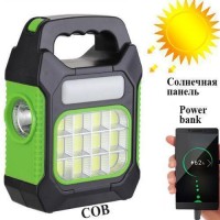 Ліхтар переносний  JY-978D-LED+12COB, power bank, Li-Ion акум., сонячна батарея, ЗУ microUSB, Box
