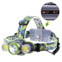 Ліхтар налобний 2133-T6+2COB, 2х18650/3xAA, індикація заряду, signal light, ЗУ microUSB, Box