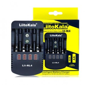 Зарядний пристрій LiitoKala Lii-NL4, 4x-AA, AAA, 9V battery Li-Ion, NiMH, ОРИГИНАЛ
