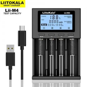 Зарядний пристрій LiitoKala Lii-M4, 4хАА/ ААА/ A/ 14500/ 16340/ 18350/ 18650/ 26650