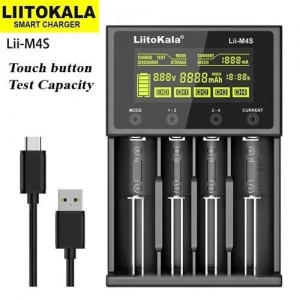 Зарядний пристрій LiitoKala Lii-M4S, 18650/ 14500/ 18490/ 18350/ 17670/ 17500/ 16340/ 26650/ 26500/ 32650/ 20700/ 21700