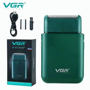 Електробритва VGR V-390 GREEN шейвер для сухого та вологого гоління, Waterproof, висувний триммер