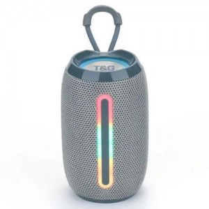 Bluetooth-колонка TG653 з RGB ПІДСВІЧУВАННЯМ,  speakerphone, радіо, grey