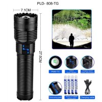 Ліхтар F808 WHITE LASER LED PM60-TG, 8х18650, power bank, індикація заряду, ЗУ Type-C, zoom, Box