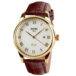 Годинники наручні 9058LGDWTBN-B SKMEI, GOLD CASE BROWN BAND WHITE DAIL (MEN) Годинники наручні 9058LGDWTBN-B SKMEI, GOLD CASE BROWN BAND WHITE DAIL (MEN)