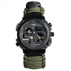 Годинники наручні 2202AG SKMEI PARACORD, ARMY GREEN, Compass, термометр, свисток, кресало Годинники наручні 2202AG SKMEI PARACORD, ARMY GREEN, Compass, термометр, свисток, кресало