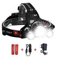 Ліхтар налобний Police 3000-T6+2XPE, 2x18650, signal light, ЗП 220V/12V, Box