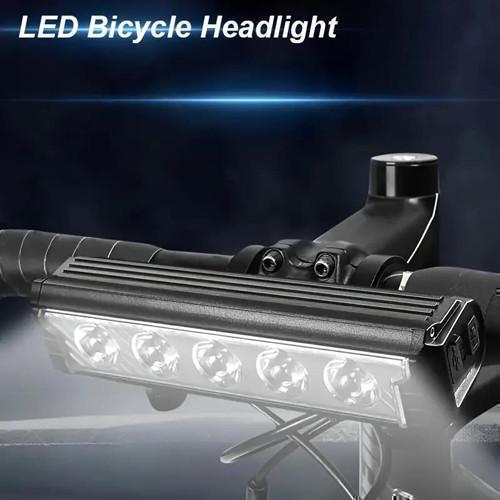 Велофара потужна FY-339B-5LED(white+yellow), Waterproof, Li-Ion акум., ЗУType-C