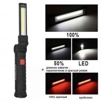 Ліхтар WORKLIGHT W51-SMD+COB (White+Red) Li-Ion акумулятор, поворот180º+180º, магніт, затискач, гак, ЗП microUSB