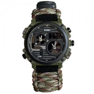 Часы наручные 2202CMGN SKMEI PARACORD, GREEN CAMO, Compass, термометр, свисток, кресало Часы наручные 2202CMGN SKMEI PARACORD, GREEN CAMO, Compass, термометр, свисток, кресало