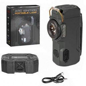 Ліхтар MULTIFUNCTIONAL D50-SMD black, Li-Ion акумулятора, індикація заряду, запальничка, ЗП Type-C, Box