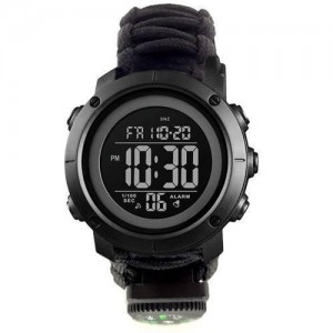 Годинники наручні 1426BKBK SKMEI PARACORD, BLACK-BLACK, ABS RING, Compass, термометр, свисток, кресало Годинники наручні 1426BKBK SKMEI PARACORD, BLACK-BLACK, ABS RING, Compass, термометр, свисток, кресало