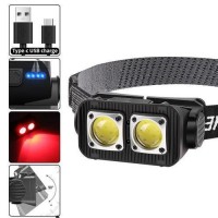 Ліхтар налобний K372/L-31-2COB(white+red), Motion Sensor, Li-Ion акумулятор, індикація заряду, ЗУ Type-C, Box