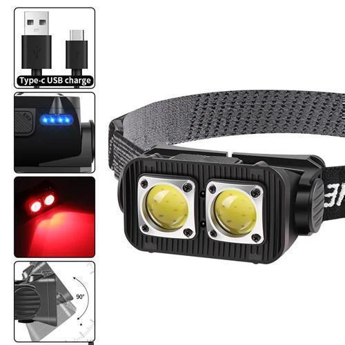 Ліхтар налобний K372/L-31-2COB(white+red), Motion Sensor, Li-Ion акумулятор, індикація заряду, ЗУ Type-C, Box
