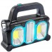 Ліхтар переносний HB-6168-LED+2COB, power bank, 2x18650, сонячна батарея, ЗУ microUSB, Box