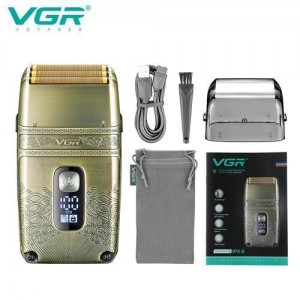 Електробритва VGR V-335 шейвер для сухого та вологого гоління, Waterproof IPX6, потрійне лезо, висувний триммер, LED Display,