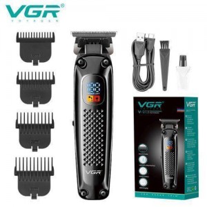 Машинка (триммер) для стрижки волосся VGR V-972, Professional, 4 насадки, LED Display