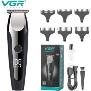 Машинка (триммер) для стрижки волосся VGR V-059, Professional, 4 насадок, LED Display