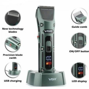 Машинка (триммер) для стрижки волосся VGR V-696, Professional, 4 насадки, LED Display