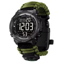 Годинники наручні 1845AG SKMEI PARACORD, ARMY GREEN, Compass, термометр, свисток, кресало Годинники наручні 1845AG SKMEI PARACORD, ARMY GREEN, Compass, термометр, свисток, кресало