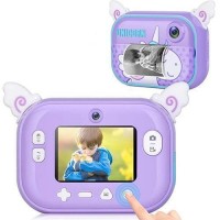 Дитячий фотоапарат миттєвого друку YT008, PURPLE  UNICORN з підтримкою microSD card, 3Y+