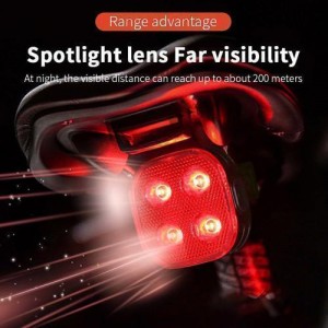 Велоліхтар FY-328S-4LED(Red) з автоматичною системою START/STOP, waterproof, Li-Ion акумулятор, ЗП Type-C