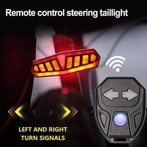 Велоліхтар FY-1828 із зазначенням поворотів (Red+Yellow), Waterproof, ЗП Type-C, Li-Ion акум., пульт управління, CR2032