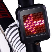 Велоліхтар AQY-0100 з автоматичним зазначенням поворотів (Red+Yellow) + лазер, Waterproof, ЗП microUSB, Li-Ion акумулятор.