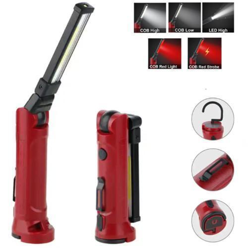 Ліхтар WORKLIGHT-71-XPE+COB(white+red), Li-Ion акумулятор, поворот 180º+180º, затискач, гак, магінт, ЗУ Type-C