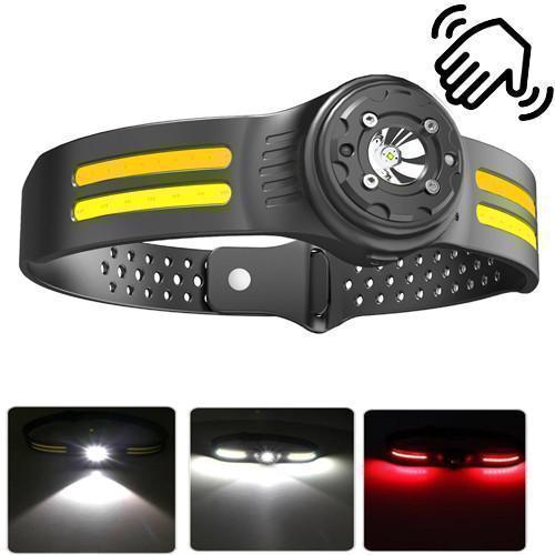 Ліхтар налобний T134-XPE+4COB (white+yellow+red), Motion Sensor, IPX4, Li-Ion акумулятор, ЗУ Type-C, Box