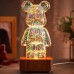 Нічник 3D Bearbrick Ведмедик KX197 8 кольорів, RGB+Warm Light