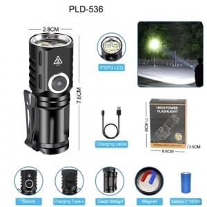 Ліхтар PLD-536-3XPG, 1х18350, магніт, затискач, ЗУ Type-C, Box Ліхтар PLD-536-3XPG, 1х18350, магніт, затискач, ЗУ Type-C, Box