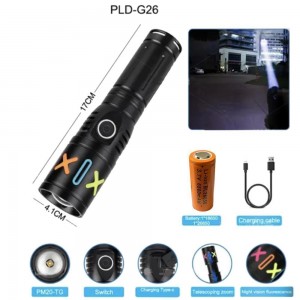 Ліхтар NIGHT VISION FLUORESCENCE G26 WHITE LASER LED PM20-TG, 1х26650/3xAAA, ЗУ Type-C, zoom, Box Ліхтар NIGHT VISION FLUORESCENCE G26 WHITE LASER LED PM20-TG, 1х26650/3xAAA, ЗУ Type-C, zoom, Box