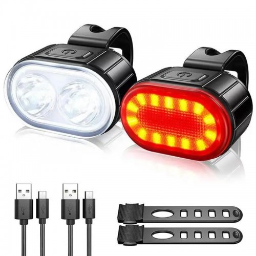 Велокомплект ZH-078-2LED ліхтар + STOP-14SMD, waterproof, Li-Ion акумулятор, ЗП Type-C