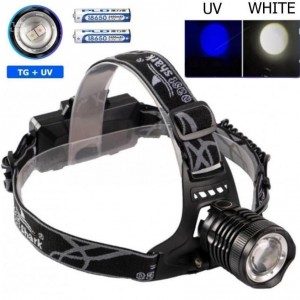 Ліхтар налобний PLD-8055-2PM10-2TG(WHITE+UV), 2x18650, ЗУ Type-C, zoom, Box Ліхтар налобний PLD-8055-2PM10-2TG(WHITE+UV), 2x18650, ЗУ Type-C, zoom, Box