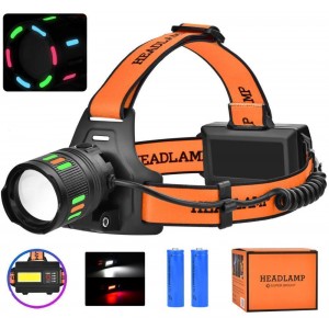 Ліхтар налобний NIGHT VISION FLUORESCENCE BL-T203-TG+COB(white+red), 2x18650, 1 режим, ЗУ Type-C, zoom Ліхтар налобний NIGHT VISION FLUORESCENCE BL-T203-TG+COB(white+red), 2x18650, 1 режим, ЗУ Type-C, zoom
