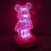 Нічник 3D Bearbrick Ведмедик KX197 8 кольорів, RGB+Warm Light