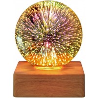 Нічник 3D Кришталева куля MYT10257, RGB+Warm Light