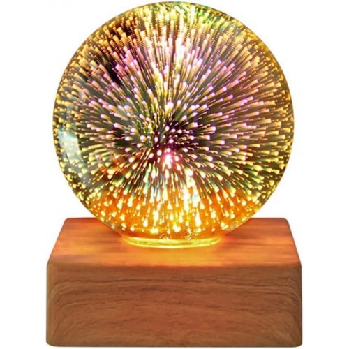 Нічник 3D Кришталева куля MYT10257, RGB+Warm Light