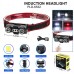 Ліхтар налобний 6532-3030+SMD(WHITE+RED), Motion Sensor, Li-Ion акумулятор, ЗУ Type-C, кліпса, магніт