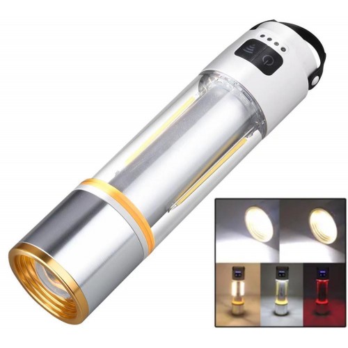 Ліхтар MULTIFUNCTION КЕМПІНГ YES-666-LED(white+yellow+red), 1000LUM, Li-Ion аккум., магніт, гачок, ЗУ Type-C