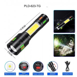 Ліхтар NIGHT VISION FLUORESCENCE 623-TG+COB, Li-Ion аккум., ЗУ Type-C, індикація заряду, zoom