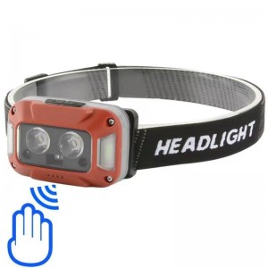 Ліхтар налобний WH-0218-XPG(white+yellow)+SMD(red), Motion Sensor, Li-Ion акумулятор, ЗУ Type-C