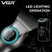 Тример VGR V-990 GREEN, 3 насадки, керамічне лезо, TURBO режим, регулювання потужності 7000-8000 RPM, LED light, LED display