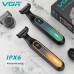 Електробритва VGR V-360 GOLD, універсальна насадка з регулюванням висоти, IPX6, LED display