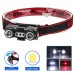 Ліхтар налобний 6532-3030+SMD(WHITE+RED), Motion Sensor, Li-Ion акумулятор, ЗУ Type-C, кліпса, магніт